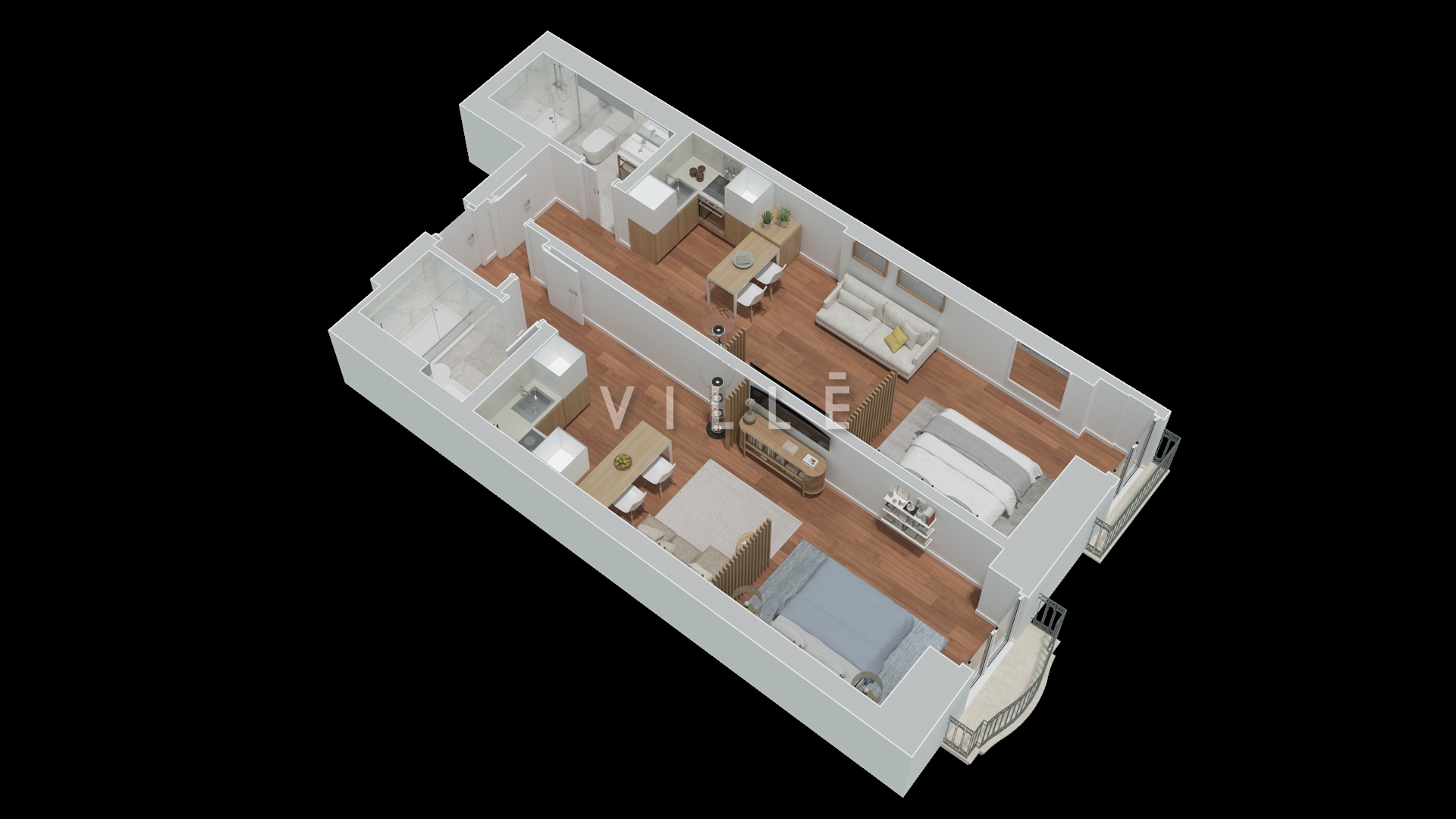 Apartamento T2 novo com Varanda no Centro da Cidade do Porto